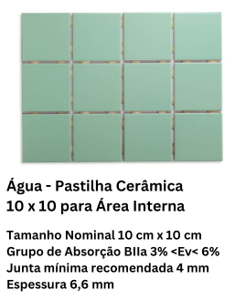 Água - Pastilha Cerâmica 10 x 10 para Área Interna
