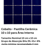 Cobalto - Pastilha Cerâmica 10 x 10 para Área Interna