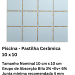 Piscina - Pastilha Cerâmica 10 x 10