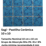 Sagi - Pastilha Cerâmica 10 x 10
