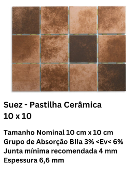 Suez - Pastilha Cerâmica 10 x 10