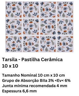Tarsila - Pastilha Cerâmica 10 x 10