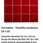 Vermelho - Pastilha Cerâmica 10 x 10