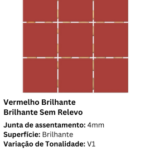 Vermelho Brilhante 10 X 10