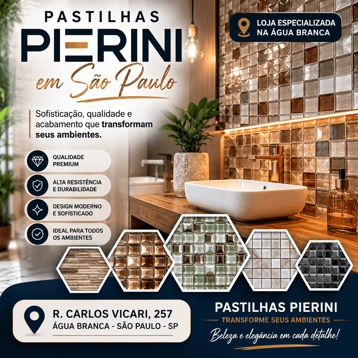 Pastilhas Pierini em São Paulo loja especializada na Água Branca